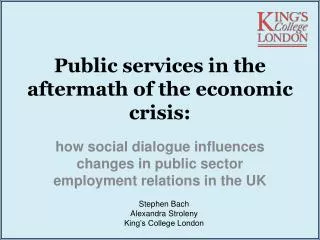 Public services in the aftermath of the economic crisis: