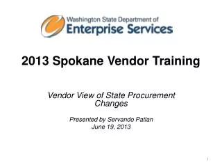 2013 Spokane Vendor Training