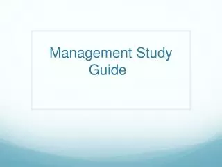 Management Study Guide