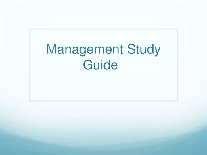 management study guide