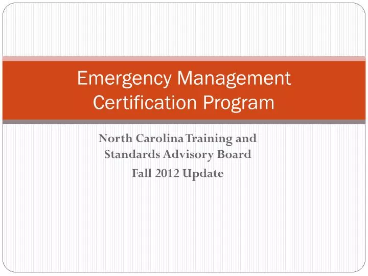 emergency management certification program