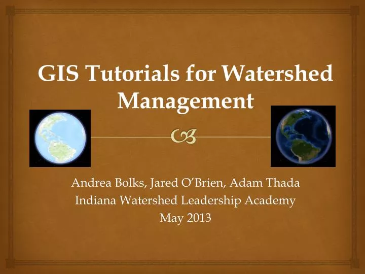 gis tutorials for watershed management