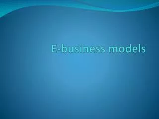 E-business models