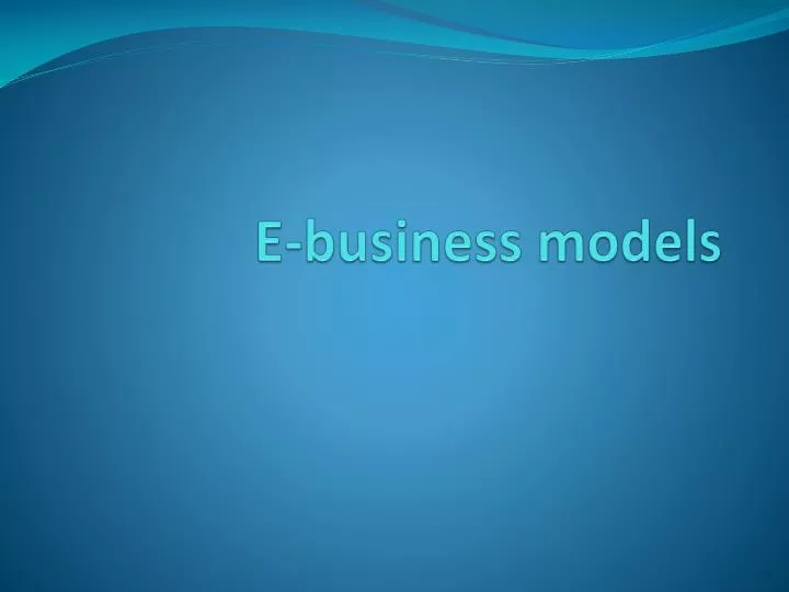 e business models