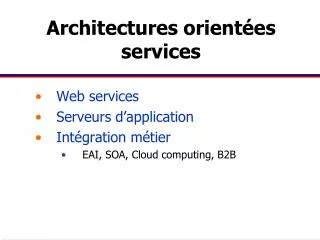 Architectures orientées services