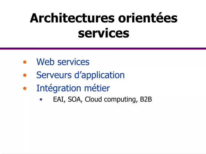 architectures orient es services