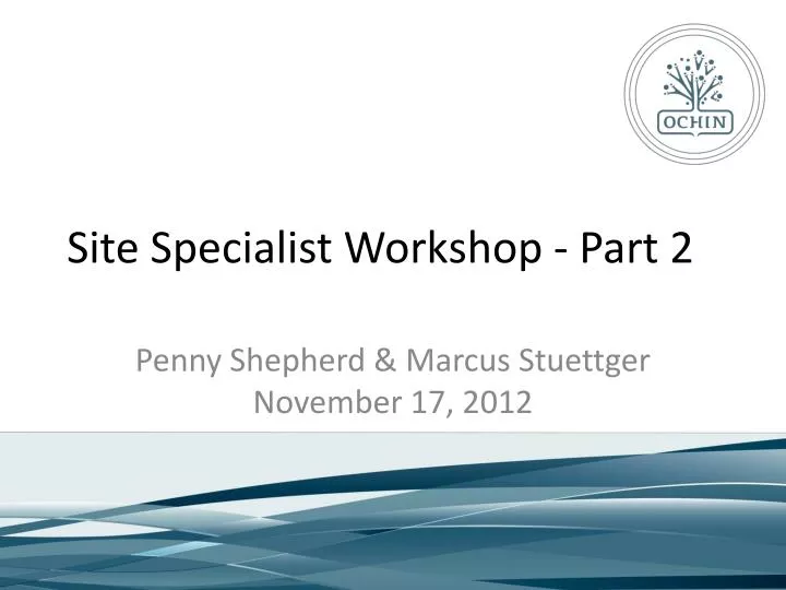 site specialist workshop part 2