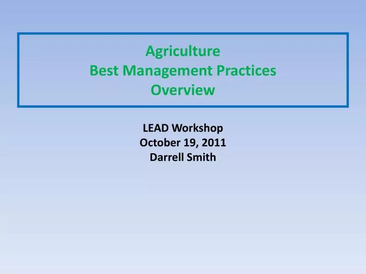 agriculture best management practices overview