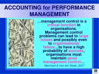 ACCOUNTING for PERFORMANCE MANAGEMENT