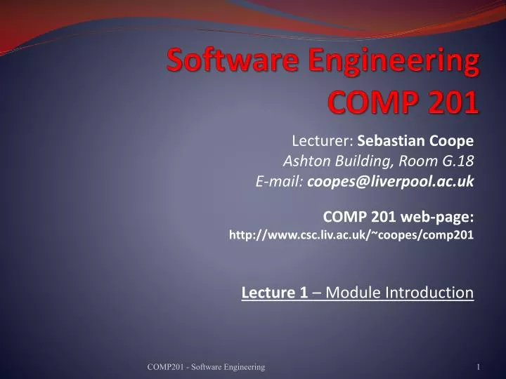 software engineering comp 201