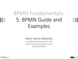 BPMN Fundamentals: 5. BPMN Guide and Examples