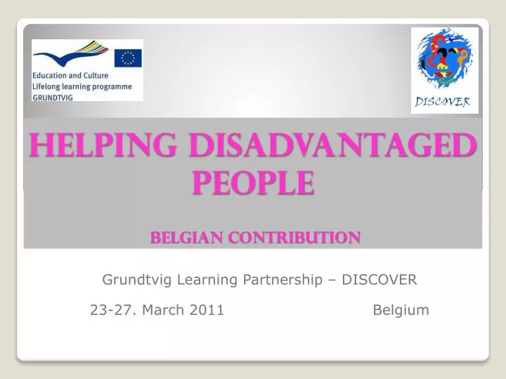 helping disadvantaged people belgian contribution