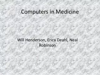 Computers in Medicine
