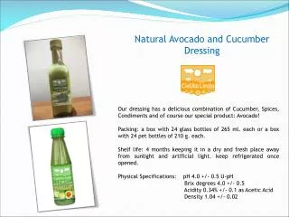 Natural Avocado and Cucumber Dressing