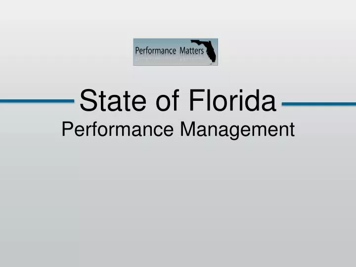 state of florida performance management