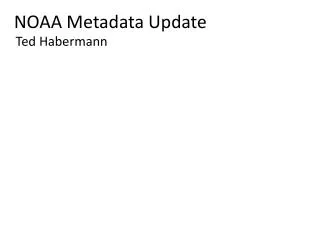 NOAA Metadata Update