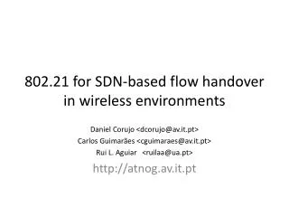 802.21 for SDN-based flow handover in wireless environments