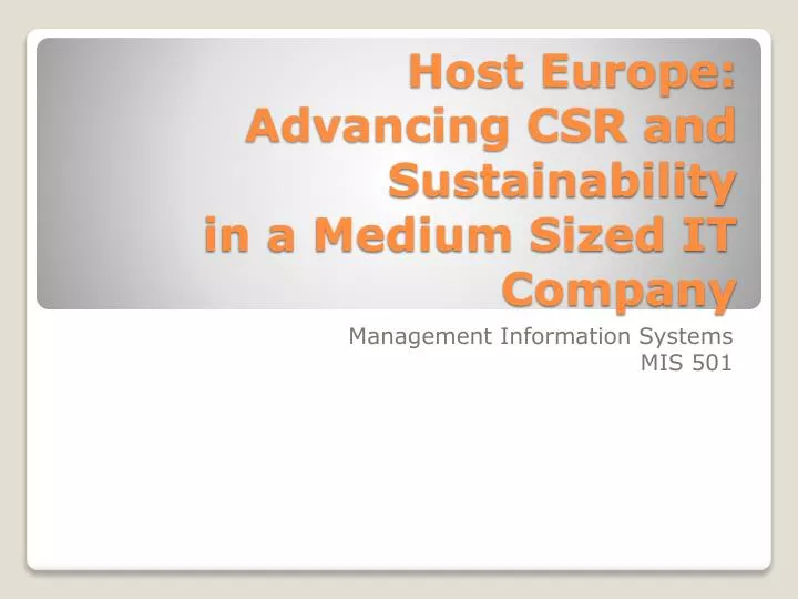 host europe advancing csr and sustainability in a medium sized it company