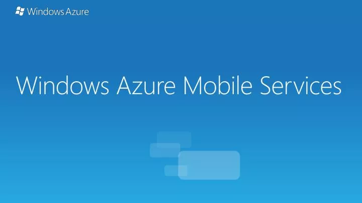 windows azure mobile services