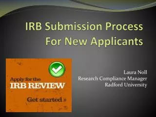IRB Submission Process For New Applicants