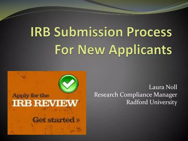 irb submission process for new applicants