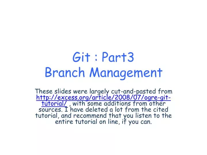 git part3 branch management