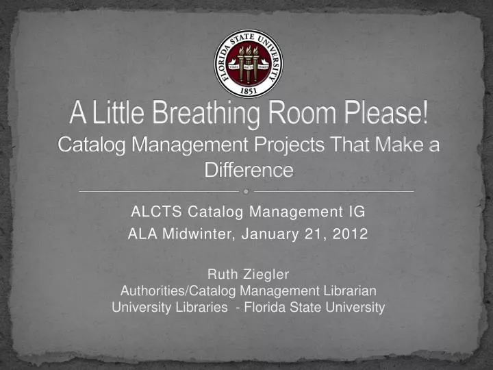 a little breathing room please catalog management projects that make a difference