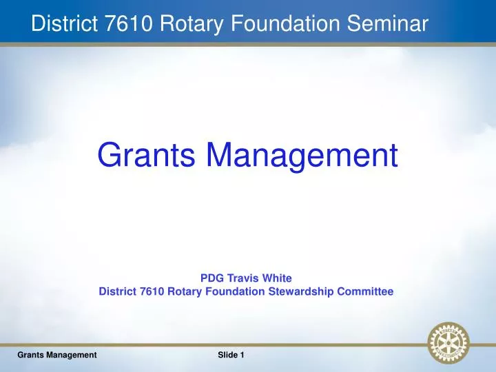 district 7610 rotary foundation seminar