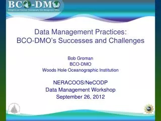 Data Management Practices: BCO-DMO’s Successes and Challenges