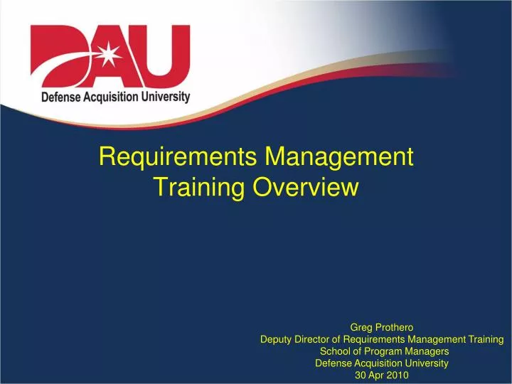 requirements management training overview