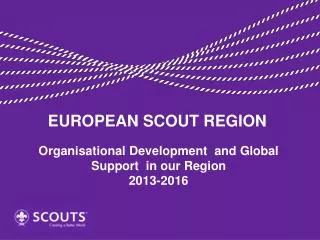Organisational Development and Global Support in our Region 2013-2016