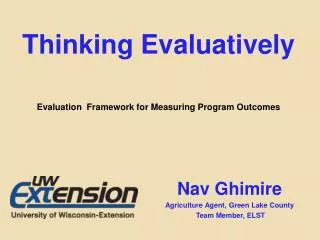 Thinking Evaluatively Evaluation Framework for Measuring Program Outcomes