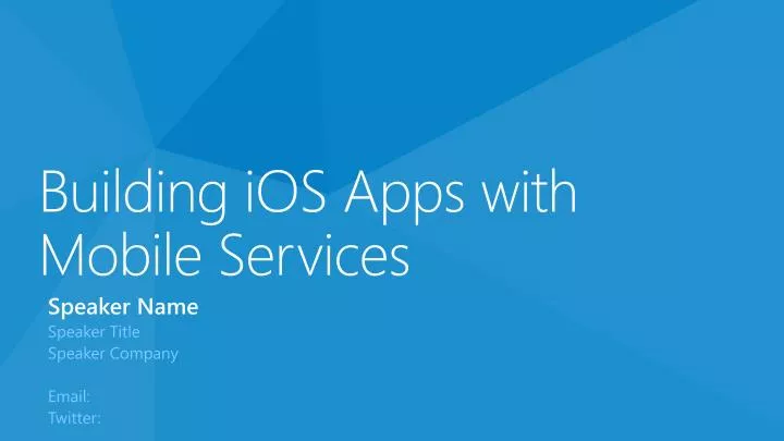 building ios apps with mobile services