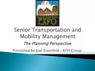 Senior Transportation and Mobility Management
