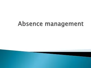 Absence management