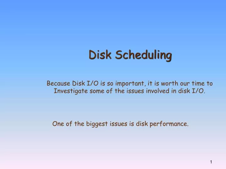 disk scheduling