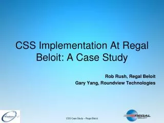 CSS Implementation At Regal Beloit: A Case Study