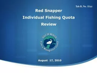 Red Snapper Individual Fishing Quota Review
