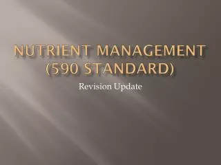 Nutrient Management (590 Standard)