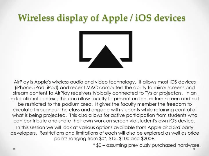 wireless display of apple ios devices