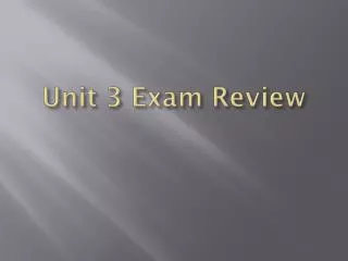 Unit 3 Exam Review