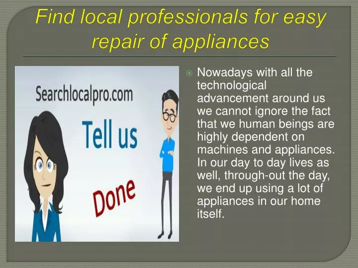 find local professionals for easy repair of appliances
