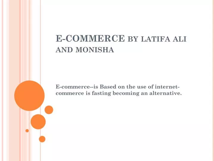 e commerce by latifa ali and monisha