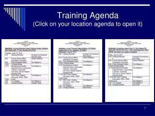 Training Agenda (Click on your location agenda to open it)