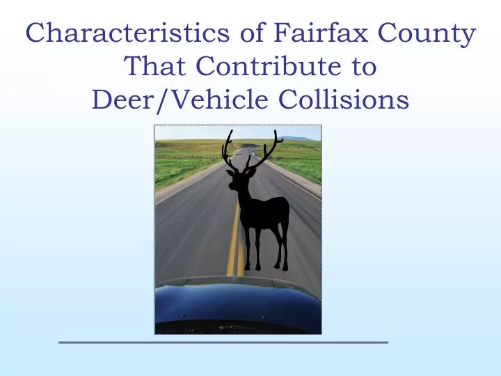 characteristics of fairfax county that contribute to deer vehicle collisions