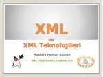 XML ve XML Teknolojileri - slide 1