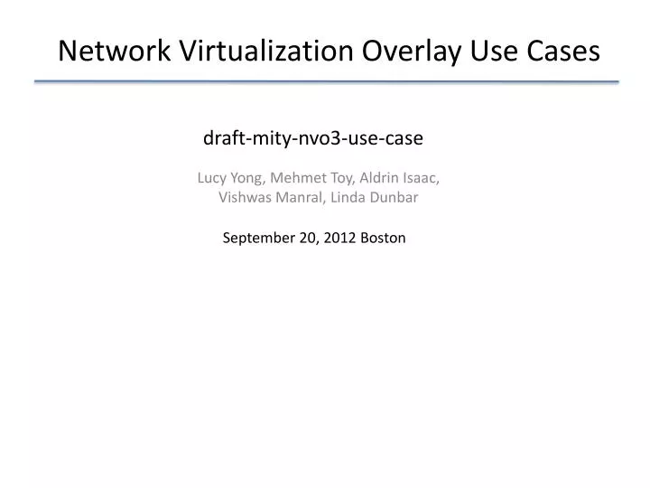 network virtualization overlay use cases
