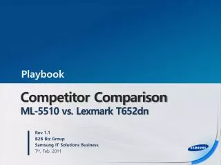 Competitor Comparison ML-5510 vs. Lexmark T652dn