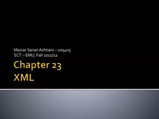 Chapter 23 XML