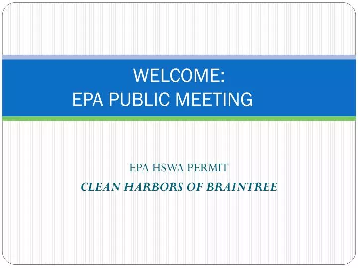 welcome epa public meeting